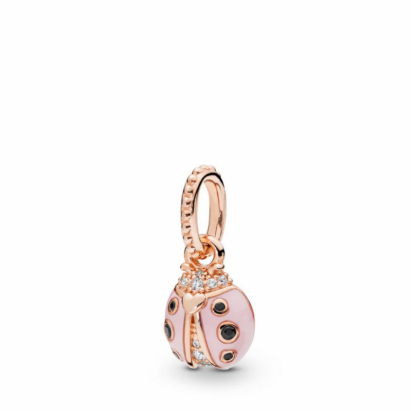 Pandora Rose™ Lucky Pink Ladybird Pendant Ireland - Pandora Rose/Enamel/Black/Mixed Stones - 863147M